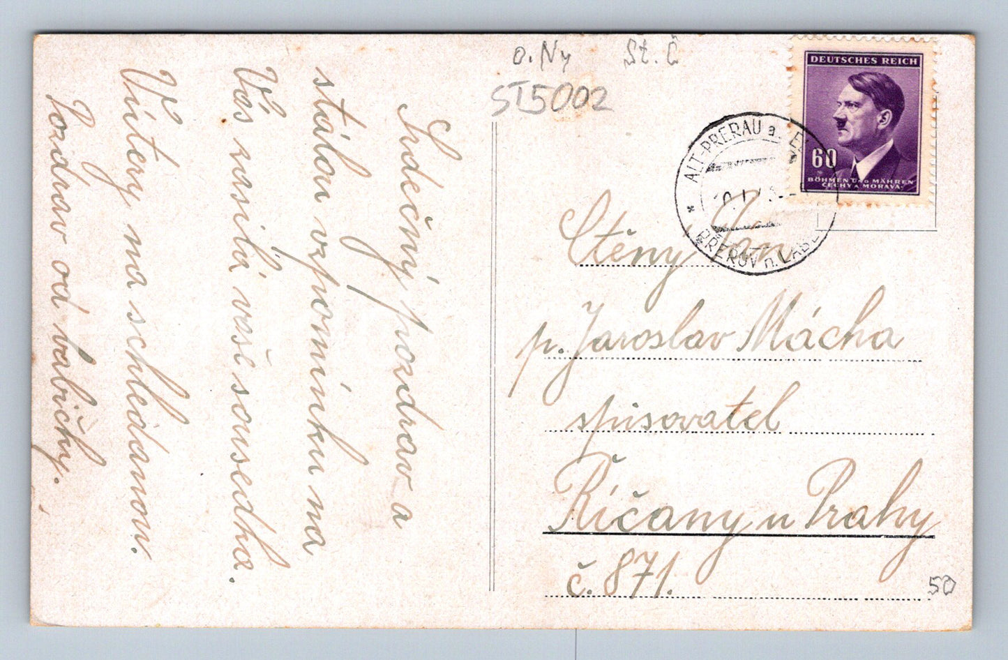 Postcard PŘEROV NAD LABEM (ST5002)