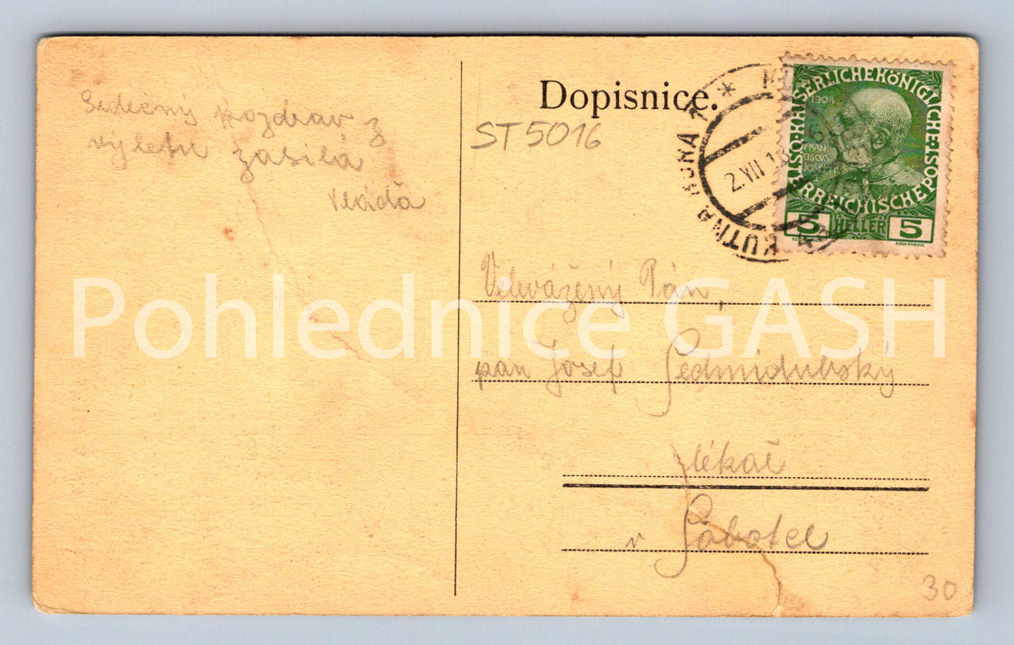 Postcard SEDLICE - OSTENICE (ST5016)