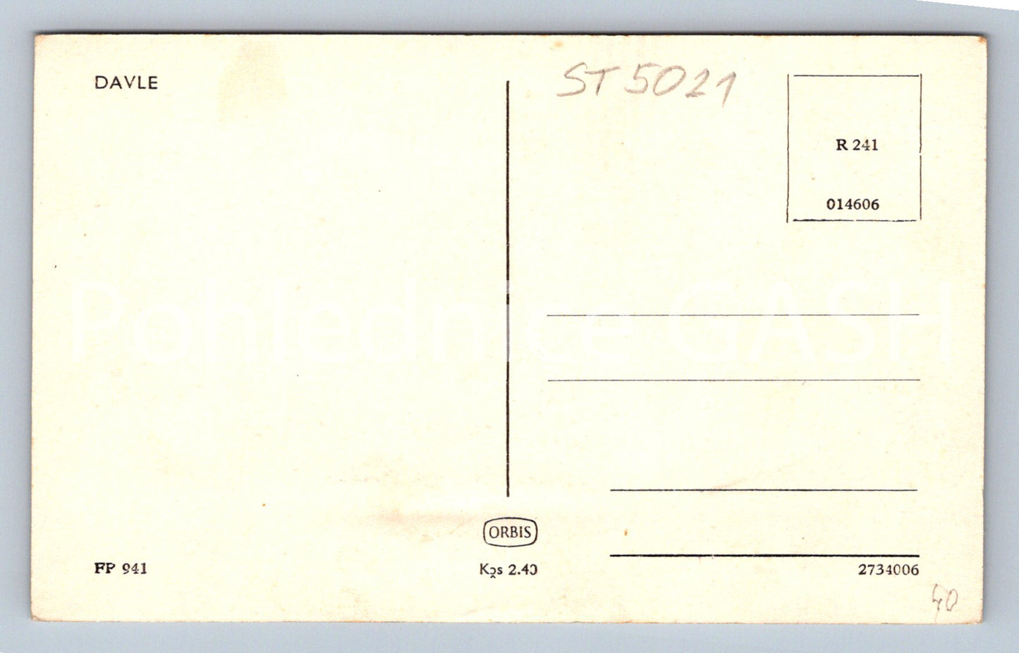 Postcard DAVLE (ST5021)