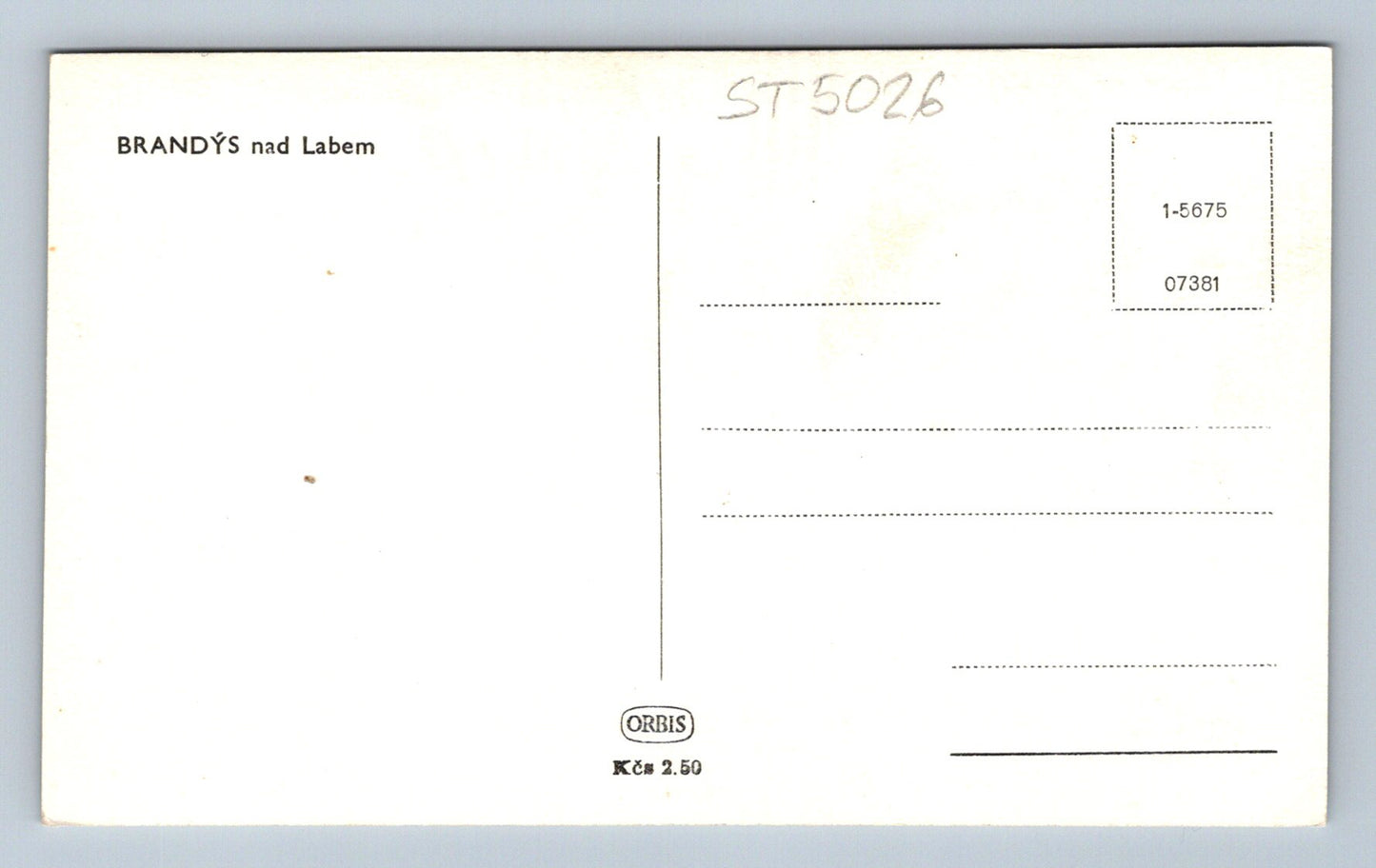 Postcard BRANDÝS NAD LABEM (ST5026)