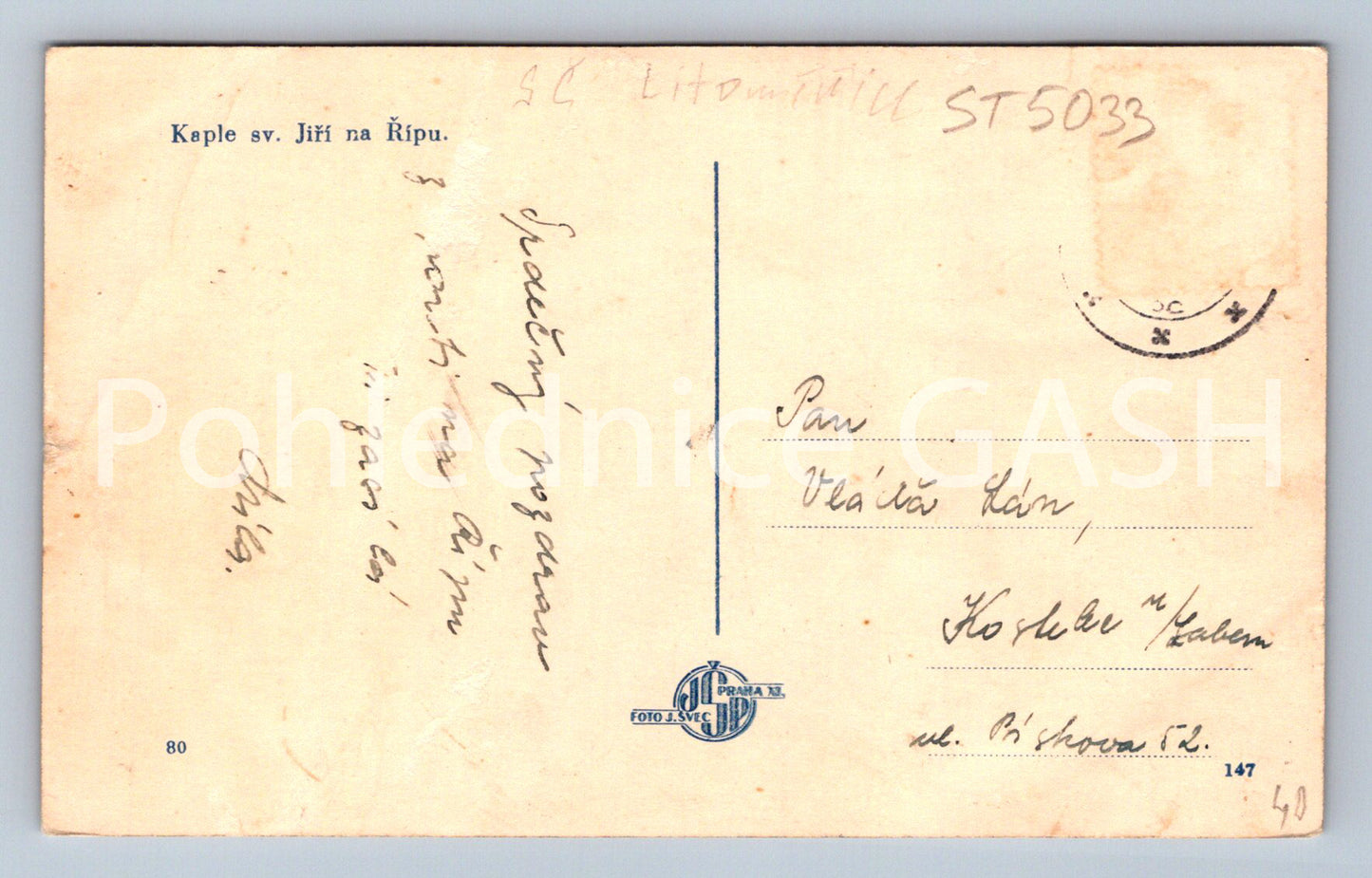 Postcard CHAPEL OF ST. JORGE IN ŘÍP (ST5033)