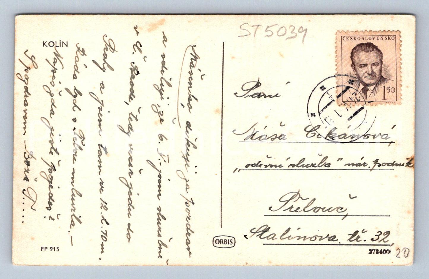 Postcard KOLIN (ST5039)