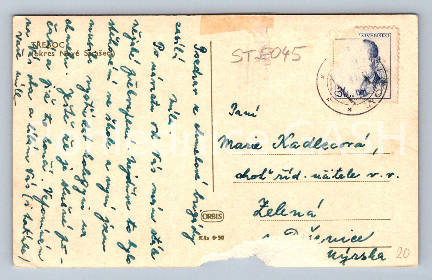Postcard TŘEBOC (ST5045)