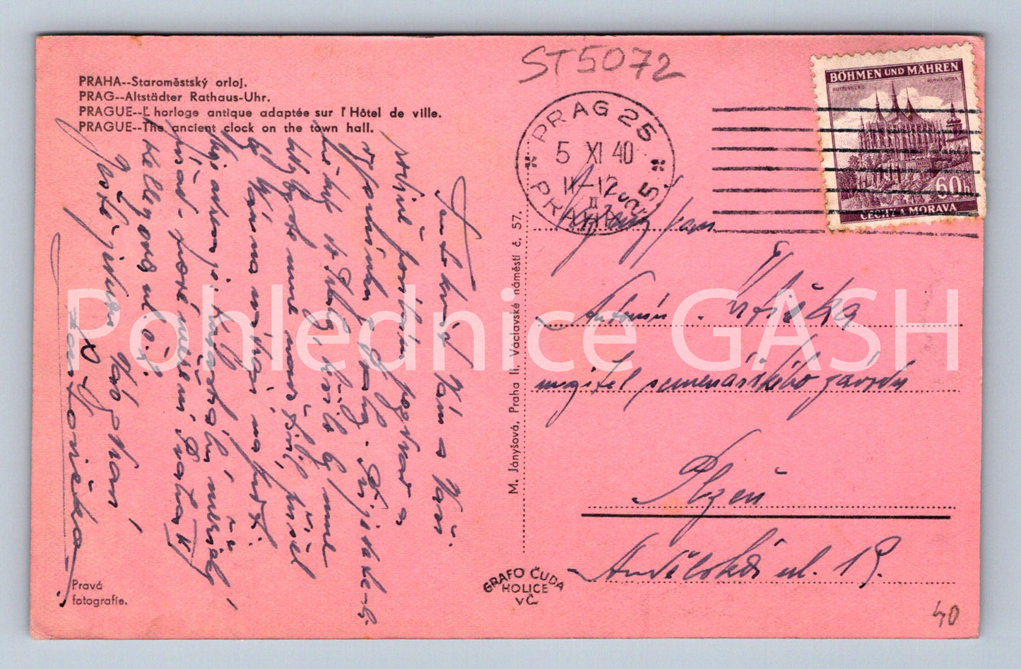 Postcard PRAGUE (ST5072)