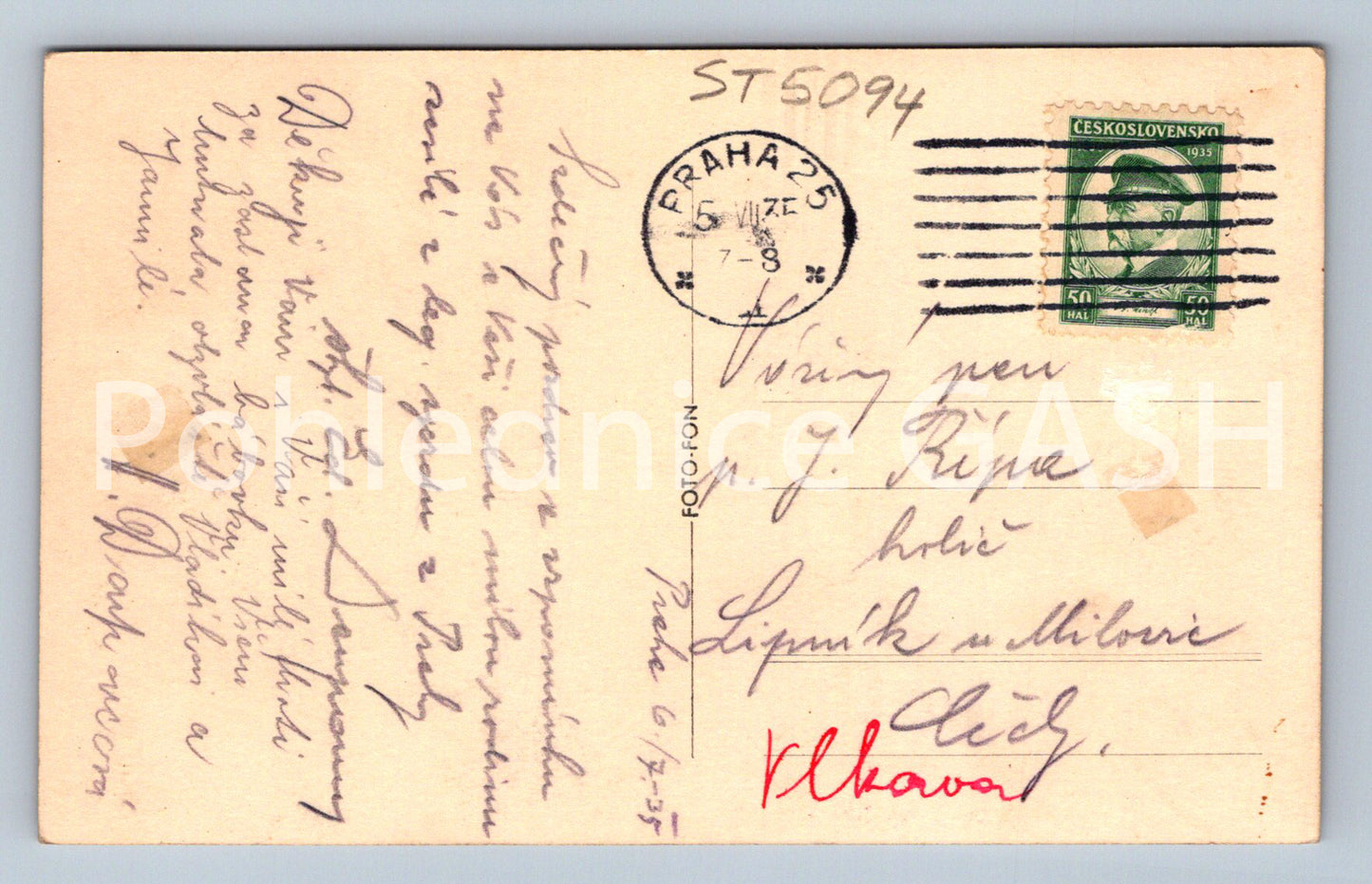 Postcard PRAGUE (ST5094)