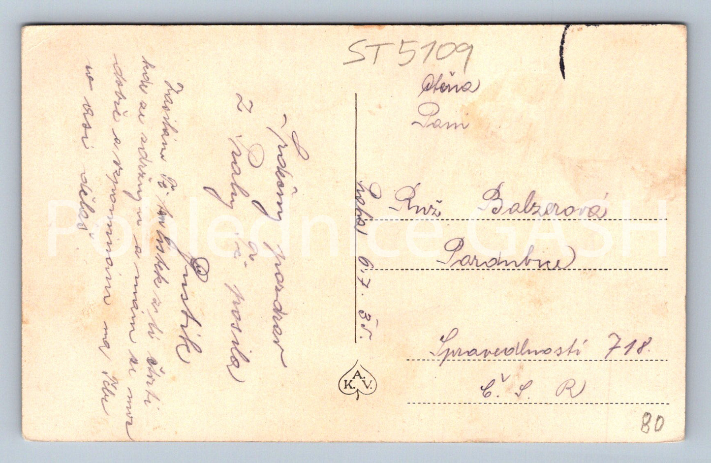 Postcard PRAGUE - KARLÍN (ST5109)