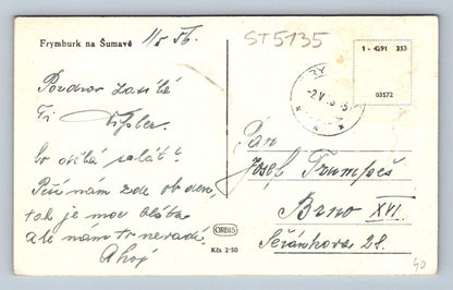 Postcard FRYMBURK IN ŠUMAVÁ (ST5135)