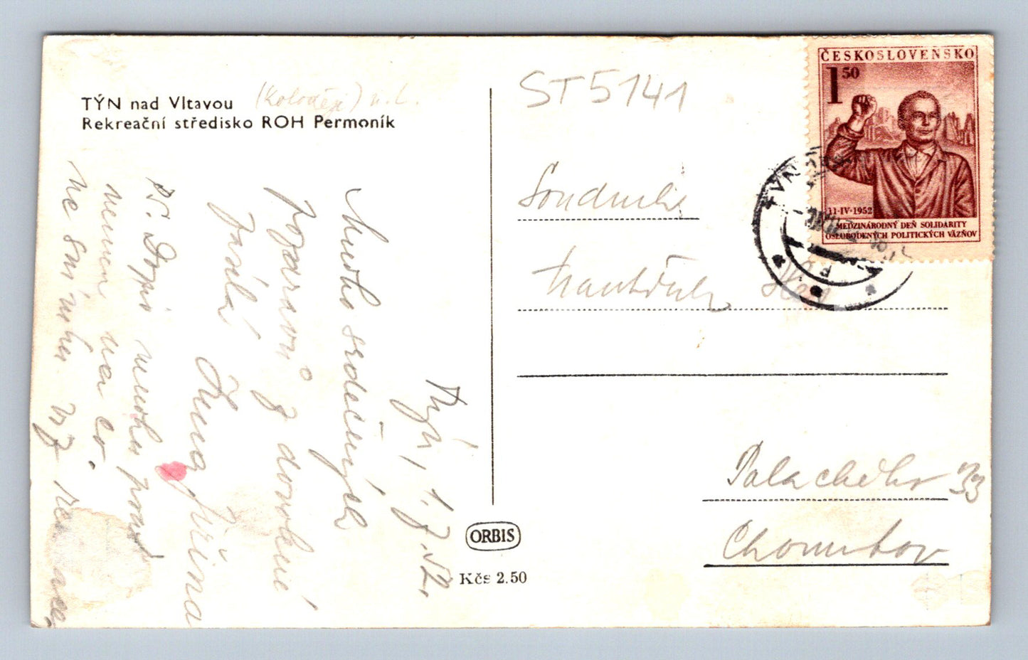 Postcard TYN NAD VLTAVOU (ST5141)