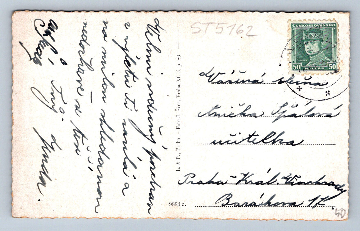 Postcard TÁBOR (ST5162)