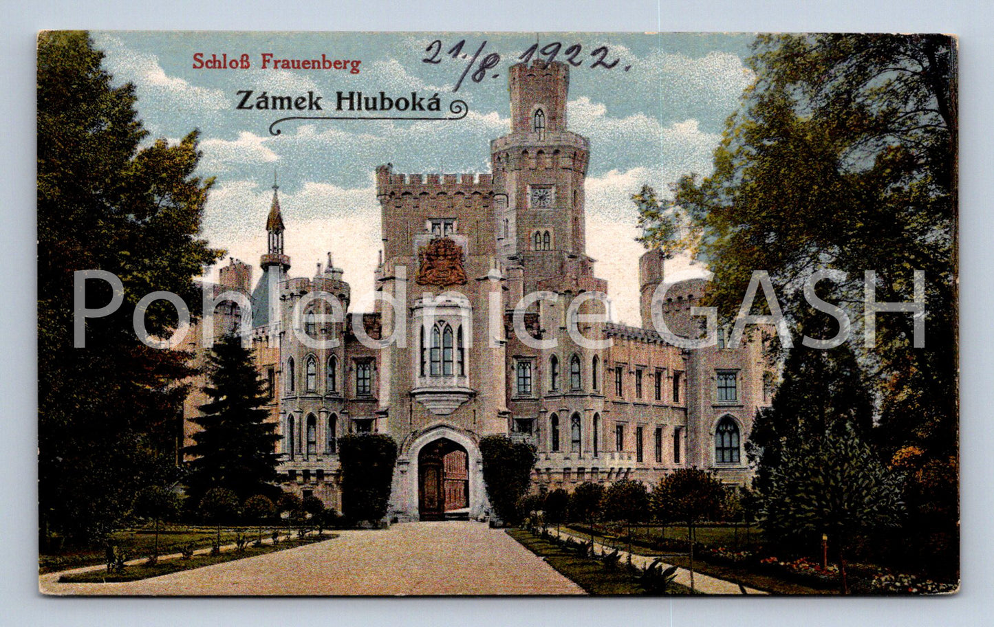 Postcard HLUBOKÁ CASTLE (ST5169)