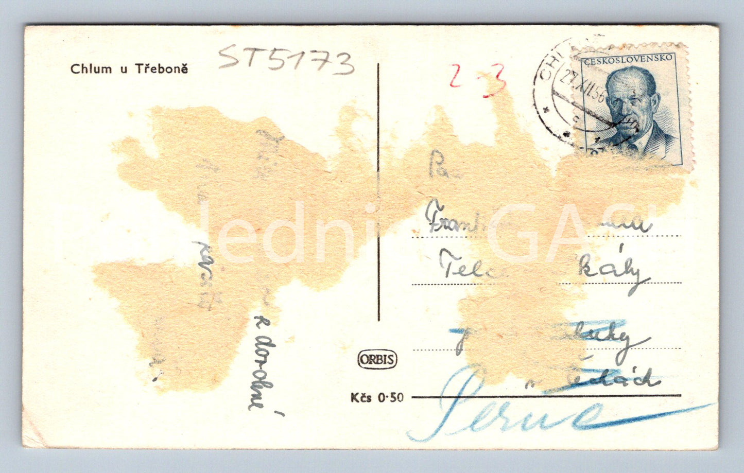 Pohlednice CHLUM U TŘEBONĚ (ST5173)