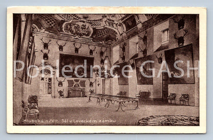 Postcard HLUBOKÁ NAD VLTAVOU - HALL IN THE HUNTING CASTLE (ST5175)