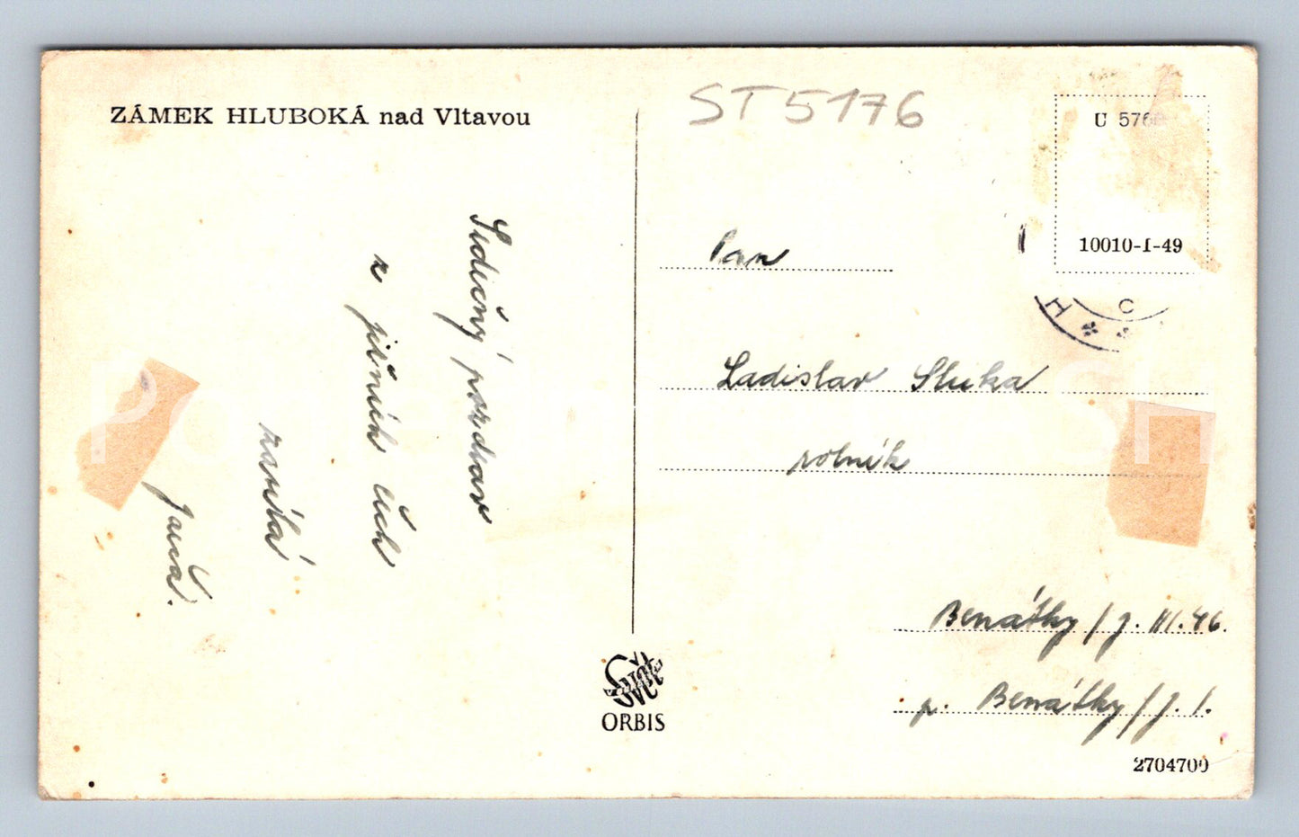 Postcard HLUBOKA NAD VLTAVOU CASTLE (ST5176)