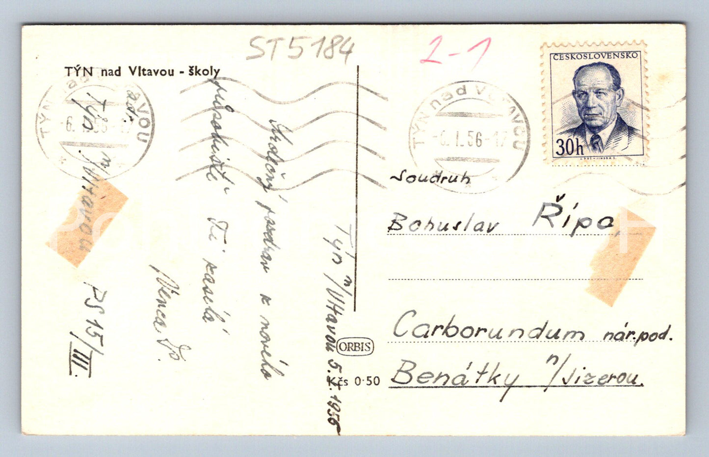 Postcard TYN NAD VLTAVOU (ST5184)