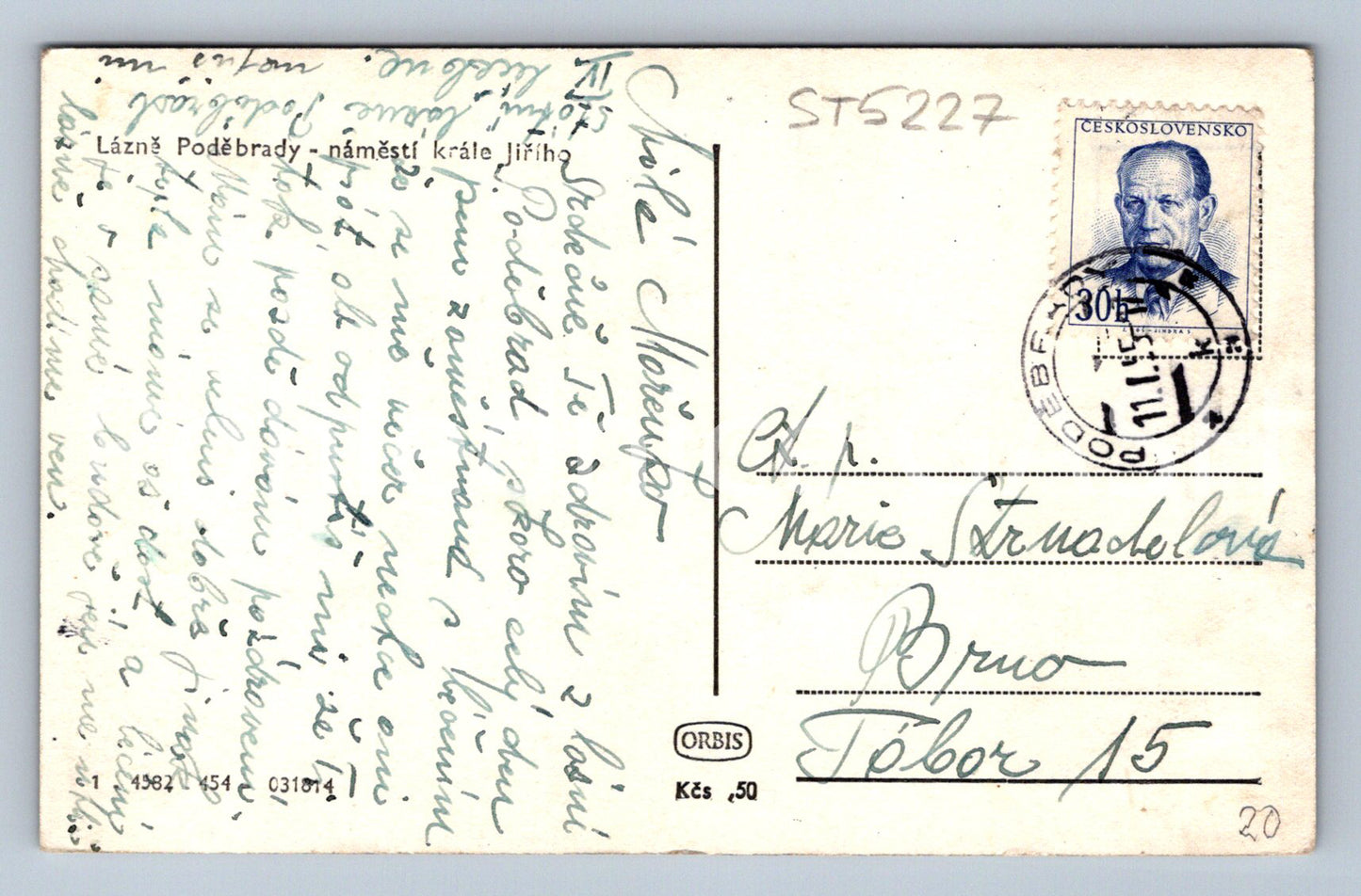 Postcard LÁZNĚ PODEBRADY (ST5227)