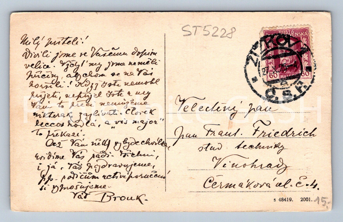 Postcard KARLŮV TYN (ST5228)