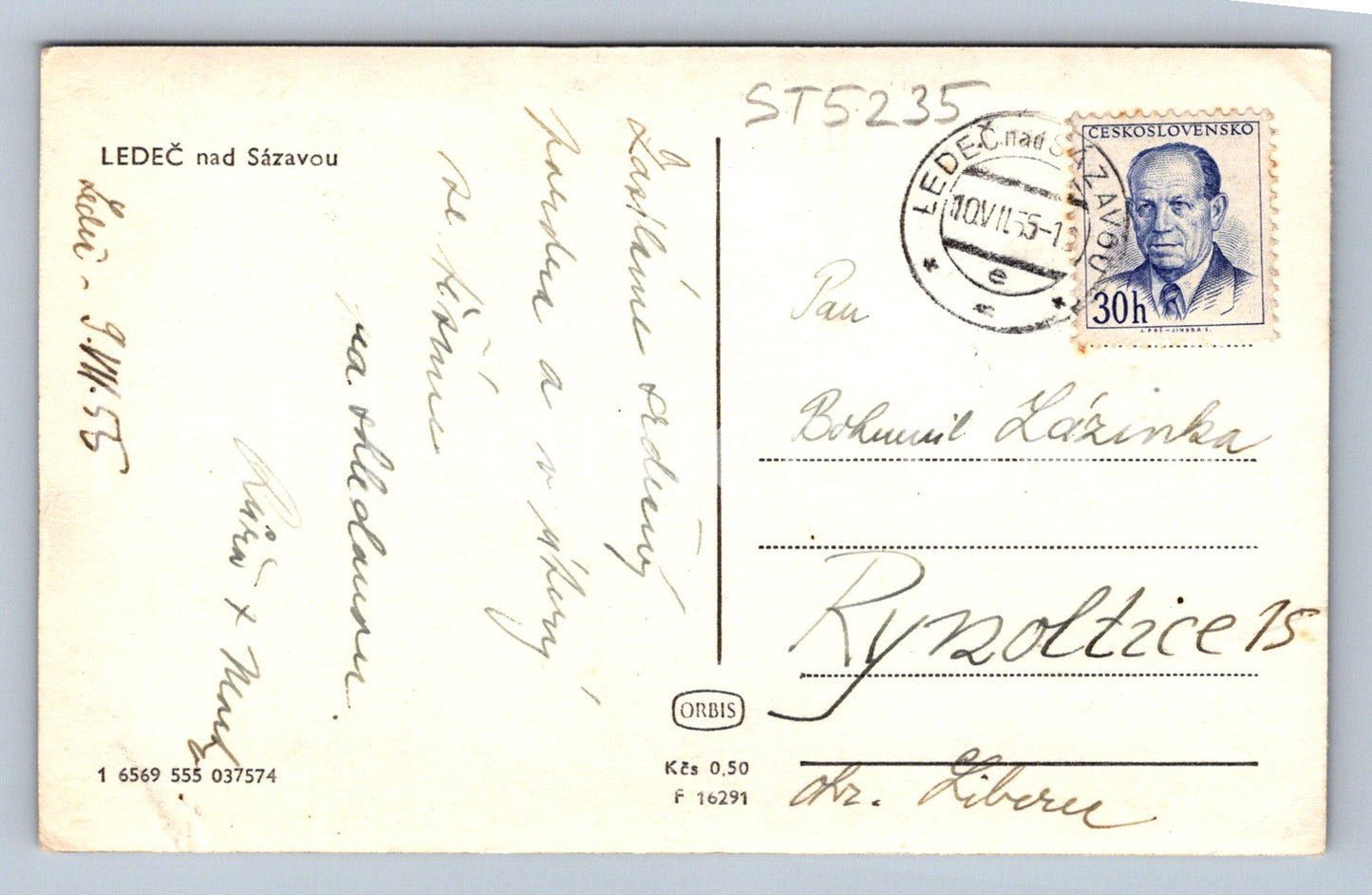 Postcard LEDEČ NAD SÁZAVOU (ST5235)