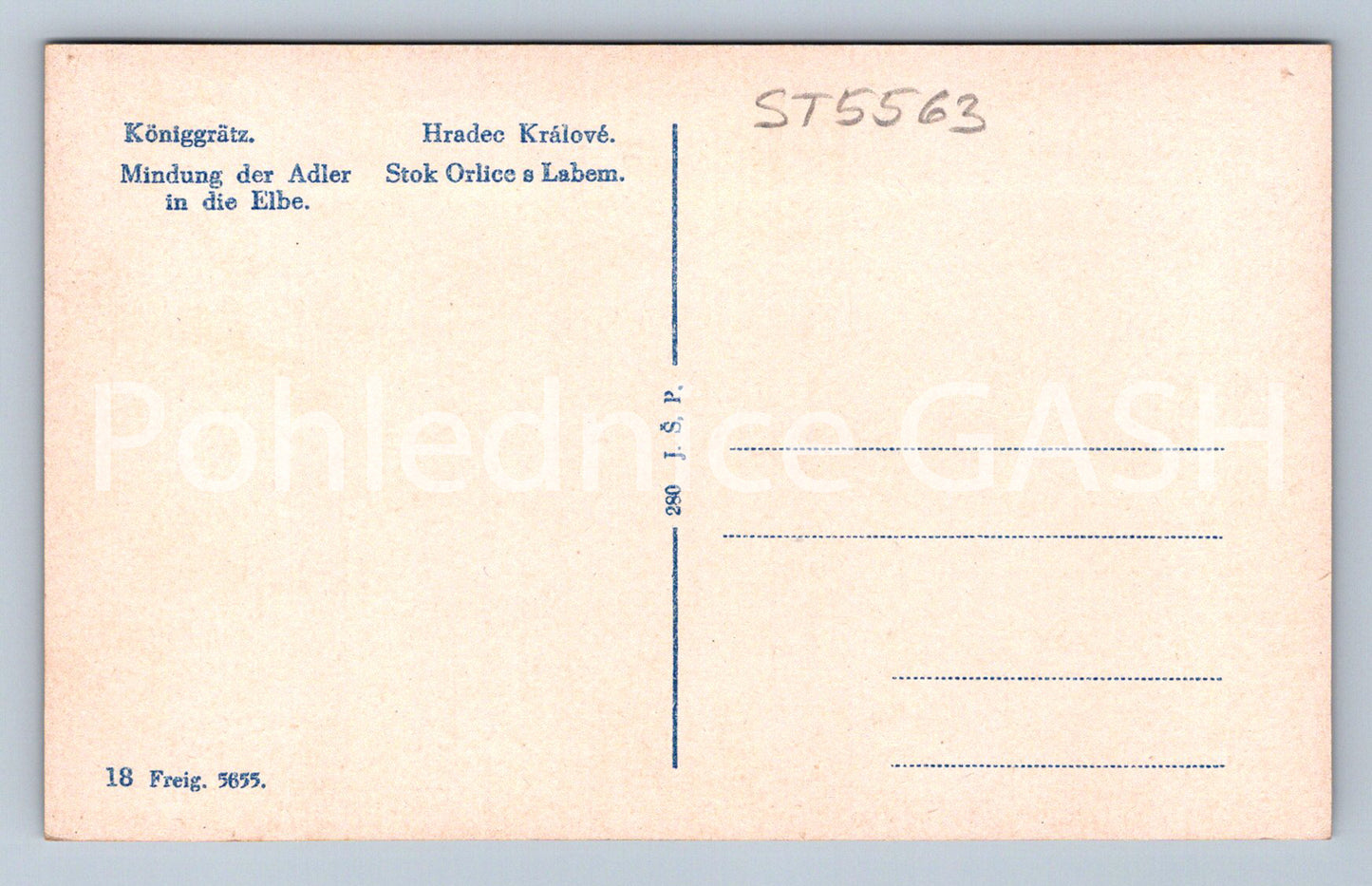 Postcard HRADEC KRÁLOVÉ - STOK ORLICE WITH THE ELBE RIVER (ST5563)