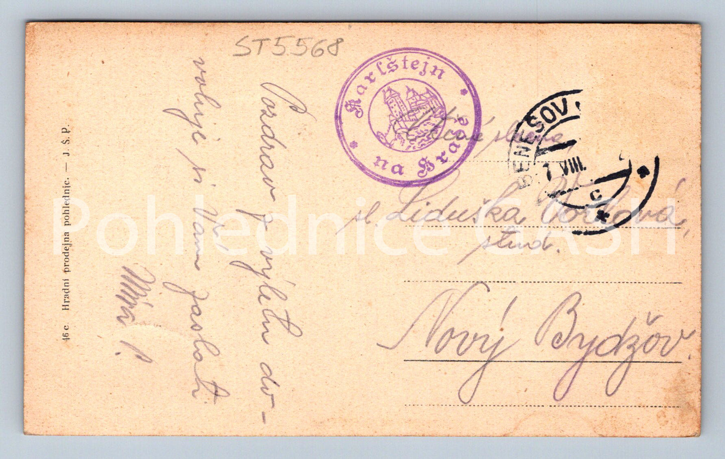 Postcard KARLŠTEJN CASTLE (ST5568)