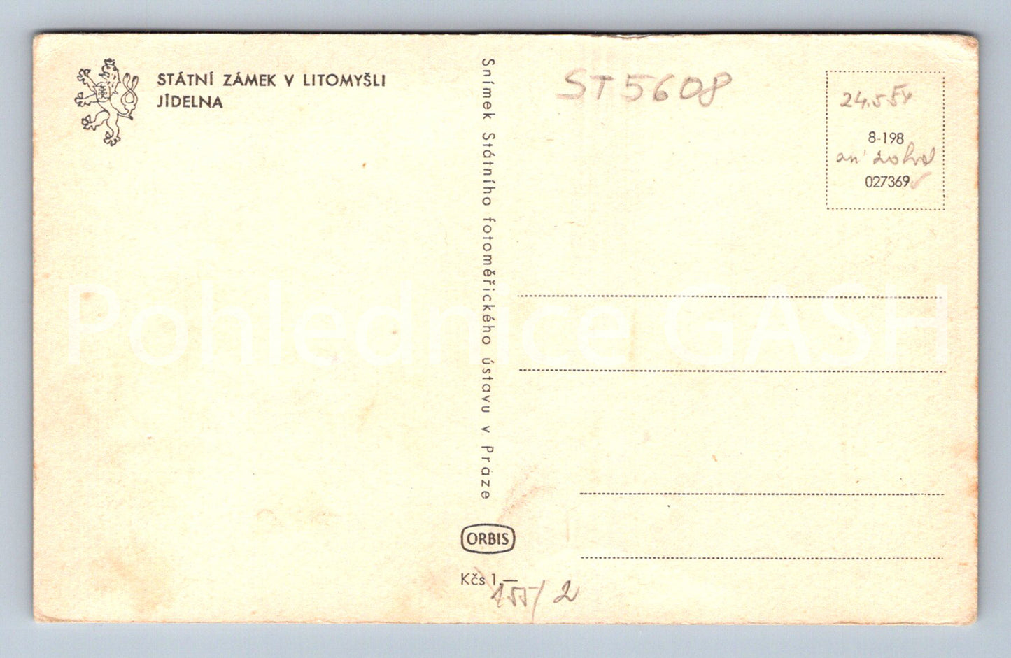 Postcard STATE CASTLE IN LITOMYŠL (ST5608)