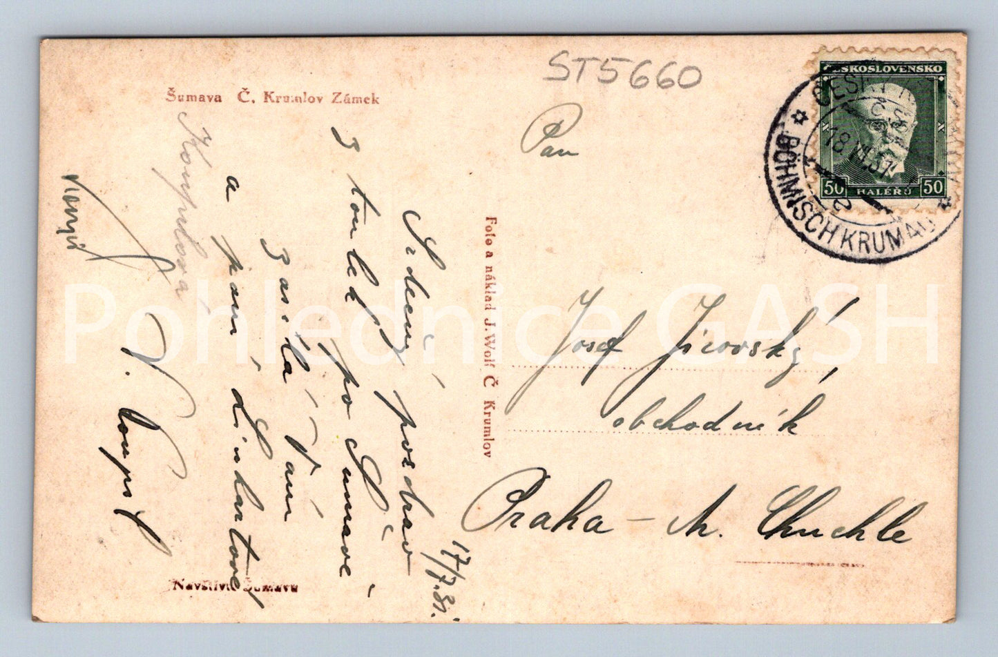 Postcard ŠUMAVA - ČESKÝ KRUMLOV - CASTLE (ST5660)