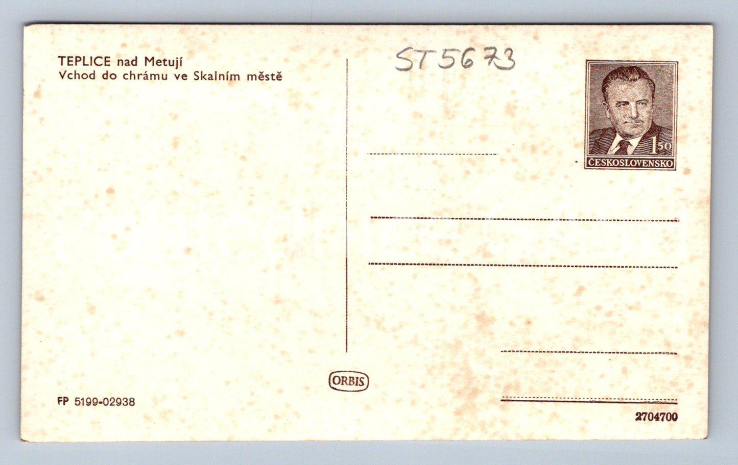 Postcard TEPLICE NAD METUJI (ST5673)