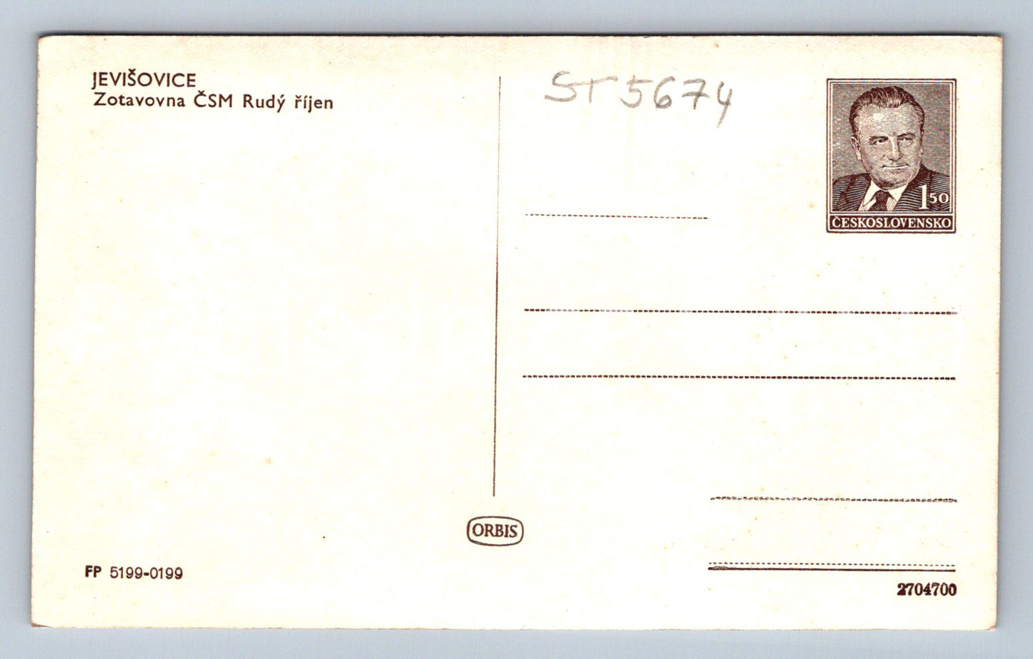 Postcard JEVIŠOVICE (ST5674)