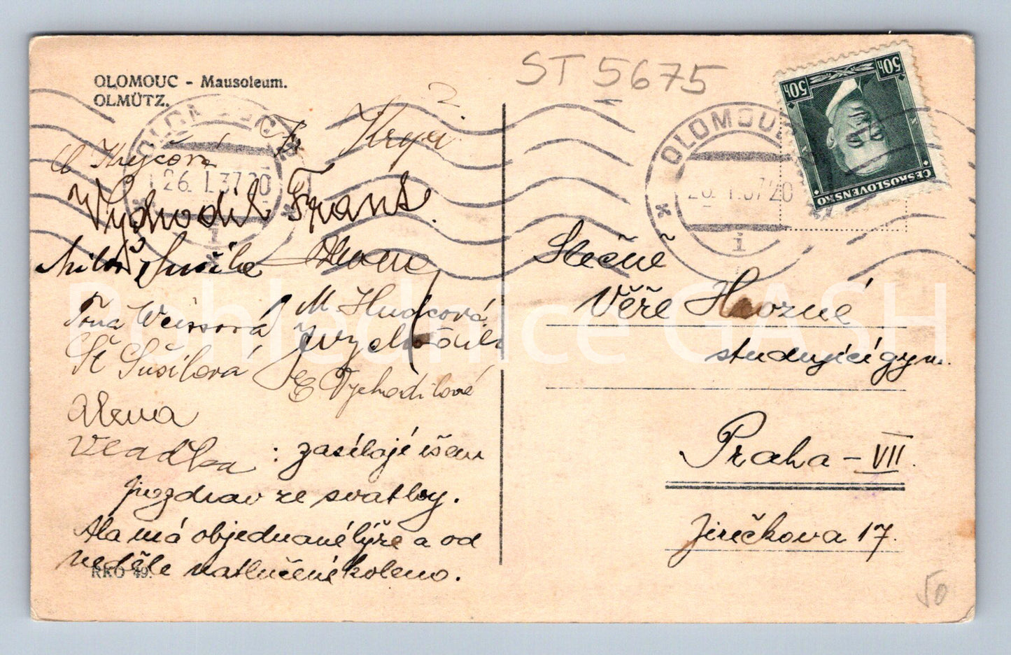 Postcard OLOMOUC (ST5675)