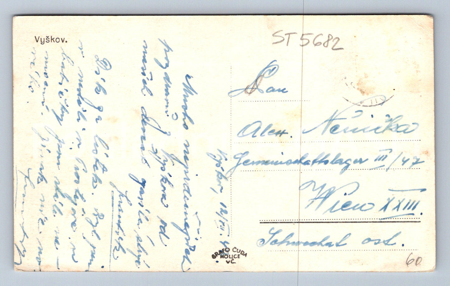 Postcard VYŠKOV (ST5682)