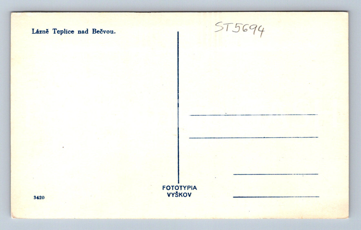 Postcard LÁZNĚ TEPLICE NAD BEČVOU (ST5694)