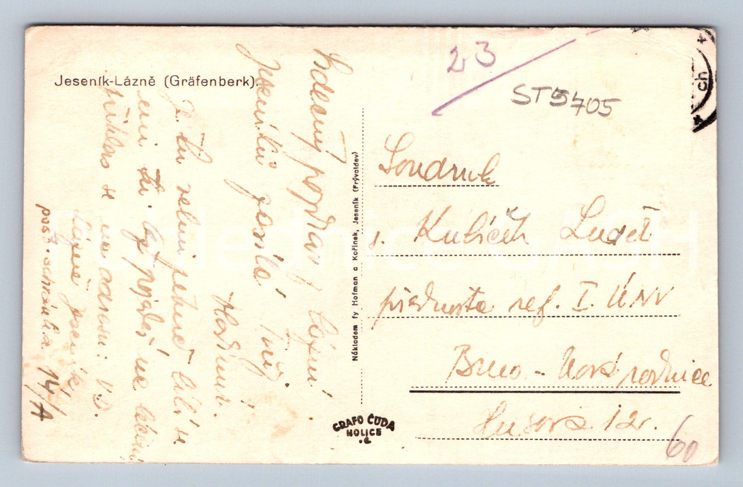 Postcard JESENÍKY- LÁZNĚ (ST5705)