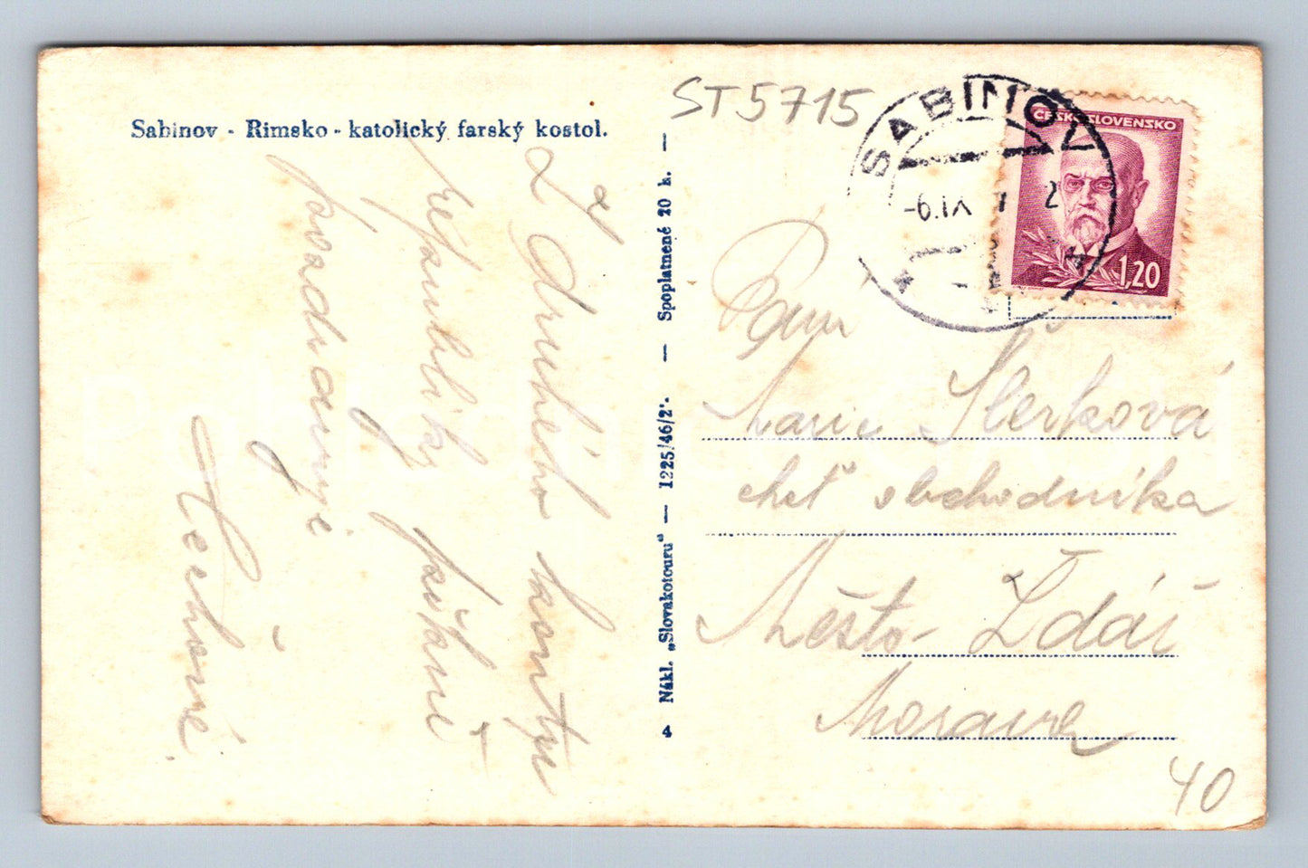 Postcard SABINOV - ROME (ST5715)