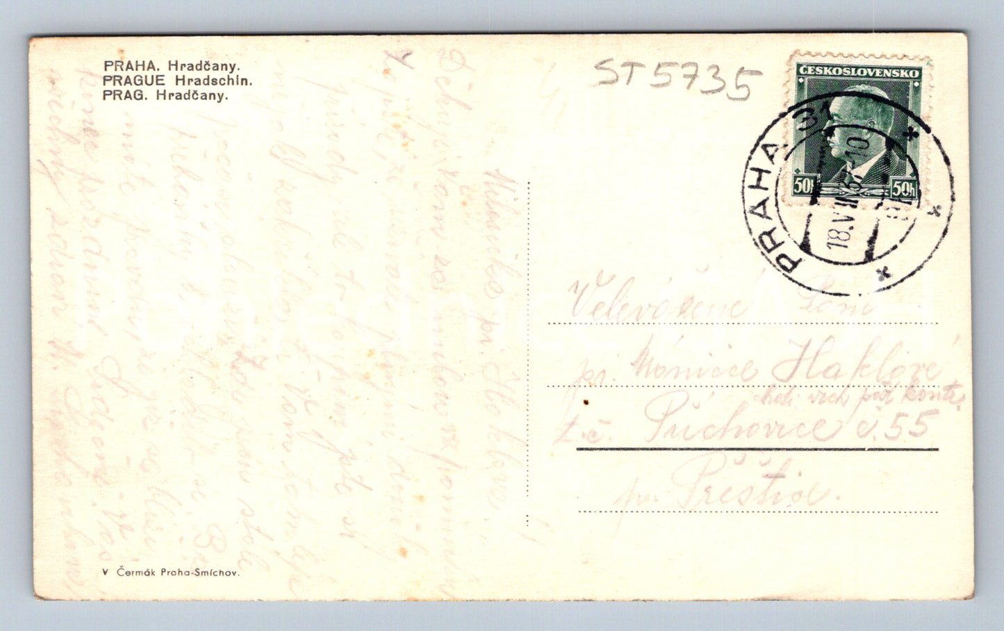 Postcard PRAGUE - HRADČANY (ST5735)