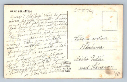 Postcard PERNŠTEJN CASTLE (ST5744)