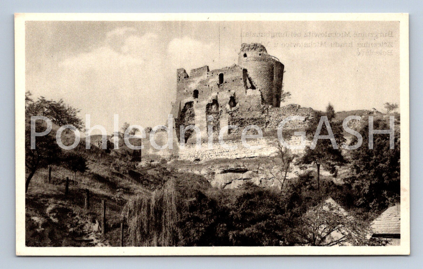 Postcard RUINS OF MICHALOVICE CASTLE NEAR MLADA BOLESLAVA (ST5747)