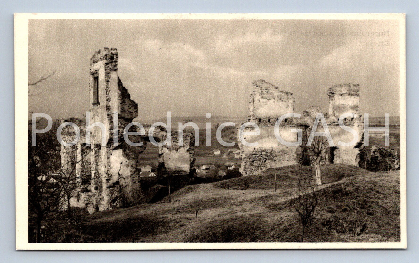 Postcard RUINS OF ZÁSADKA CASTLE NEAR MNICHOV HRADIŠTE (ST5749)