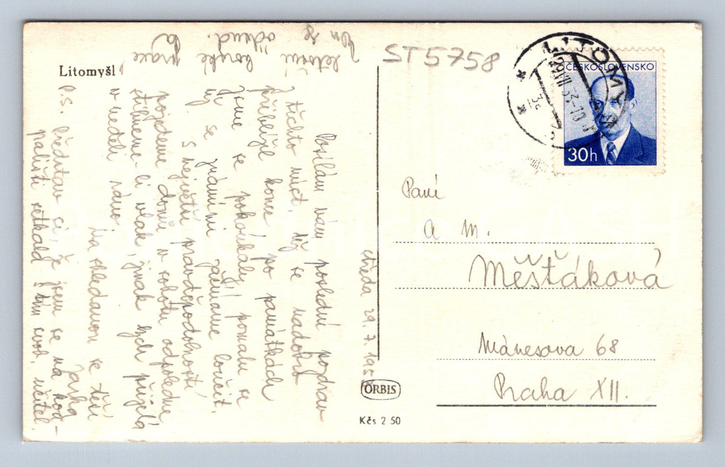 Postcard LITOMYŠL (ST5758)