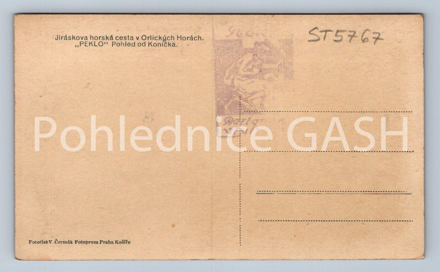 Postcard JIRÁSK'S MOUNTAIN ROAD IN THE ORLICKÉ MOUNTAINS (ST5767)