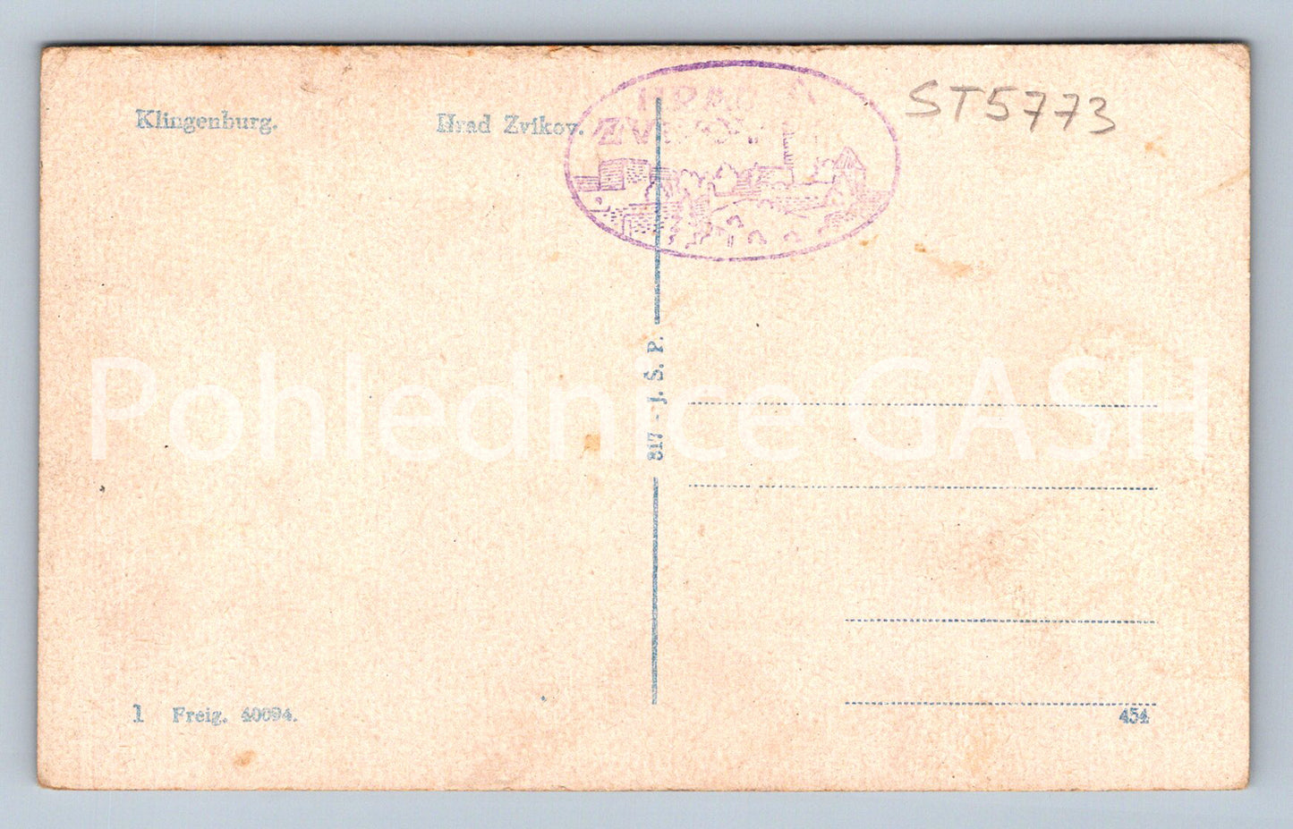 Postcard ZVÍKOV CASTLE (ST5773)