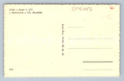 Postcard ROOM IN HOUSE NO. 273 IN MAŘATICE NEAR UH. HRADIŠTE (ST5783)