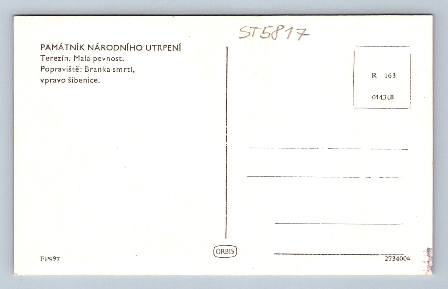 Postcard TEREZIN (ST5817)