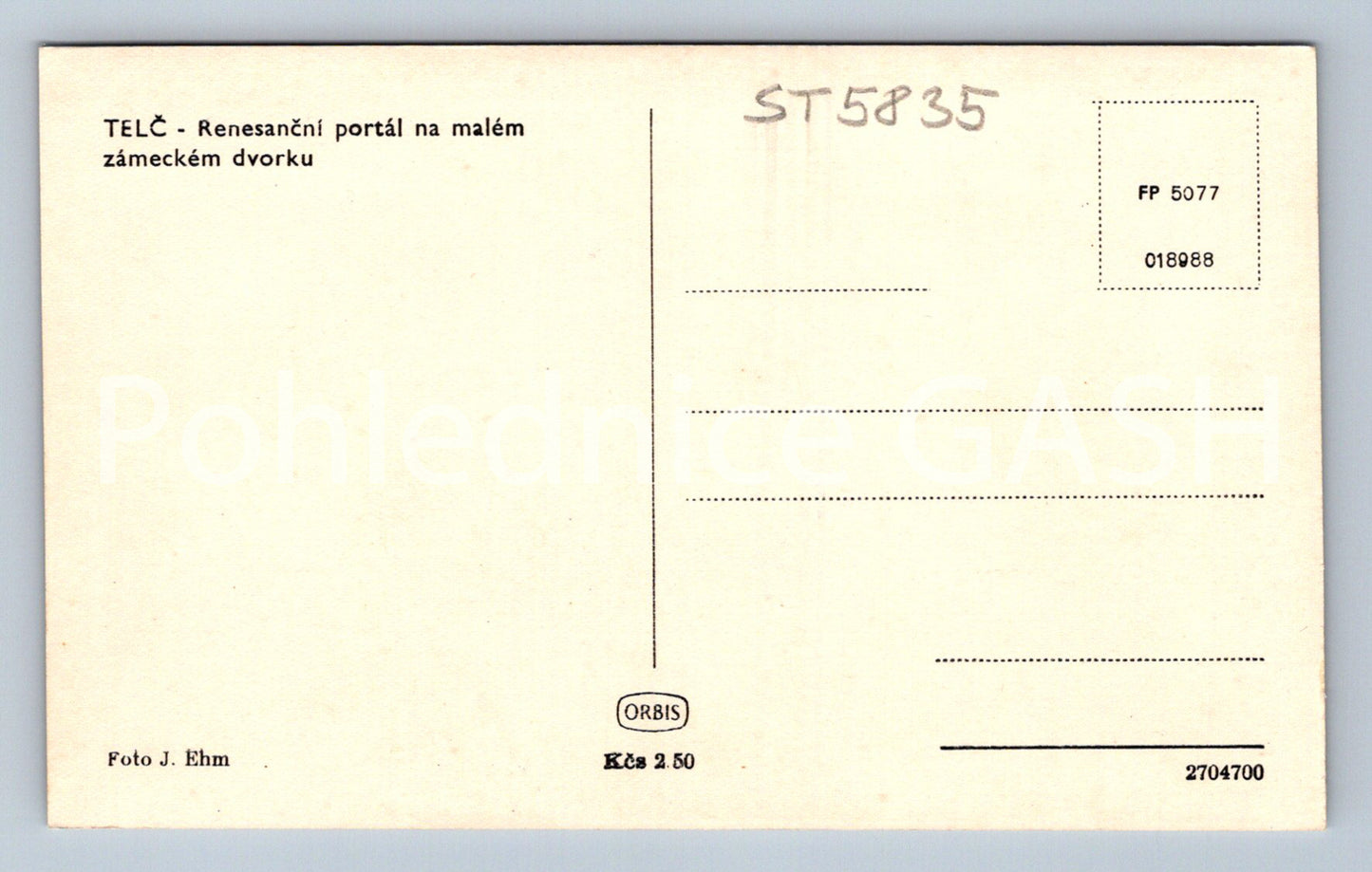 Postcard TELČ (ST5835)