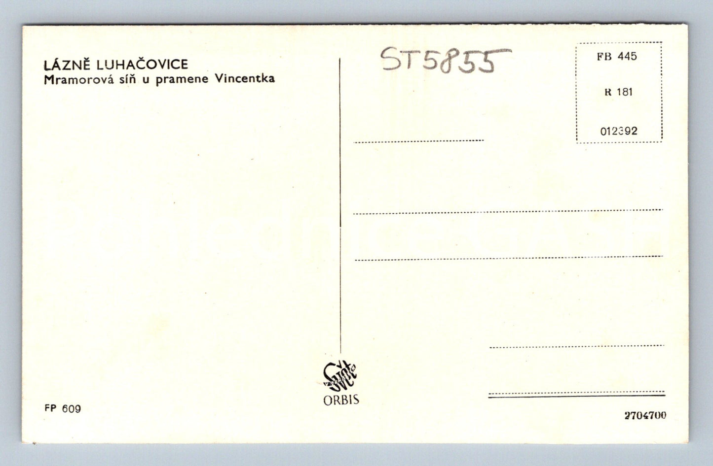 Postcard LÁZNĚ LUHAČOVICE (ST5855)