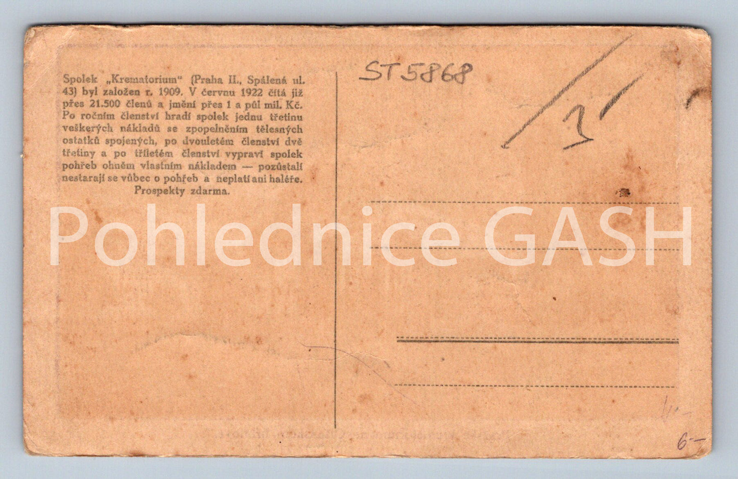 Postcard PRAGUE CREMATORIUM AT OLŠANSKY CEMETERY (ST5868)