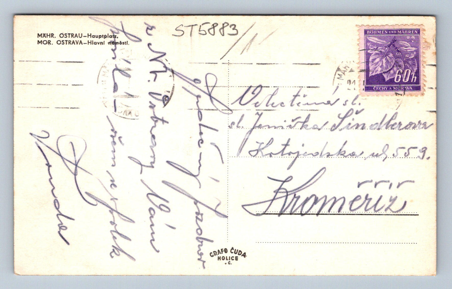 Postcard MORAVSKÁ OSTRAVA - MAIN SQUARE (ST5883)