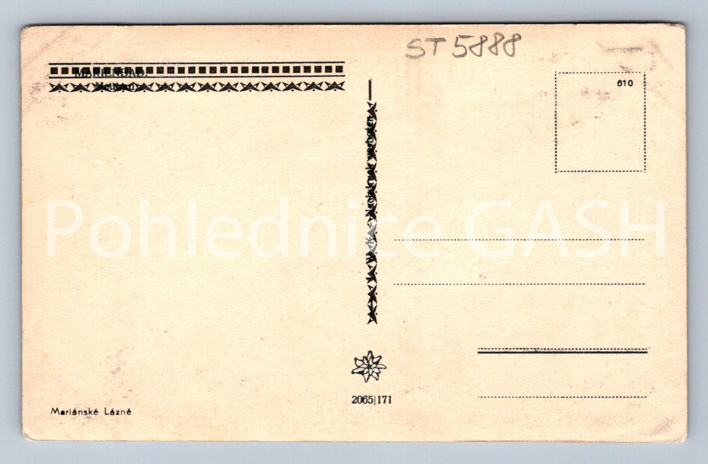 Postcard MARIANSKÉ LÁZNĚ (ST5888)
