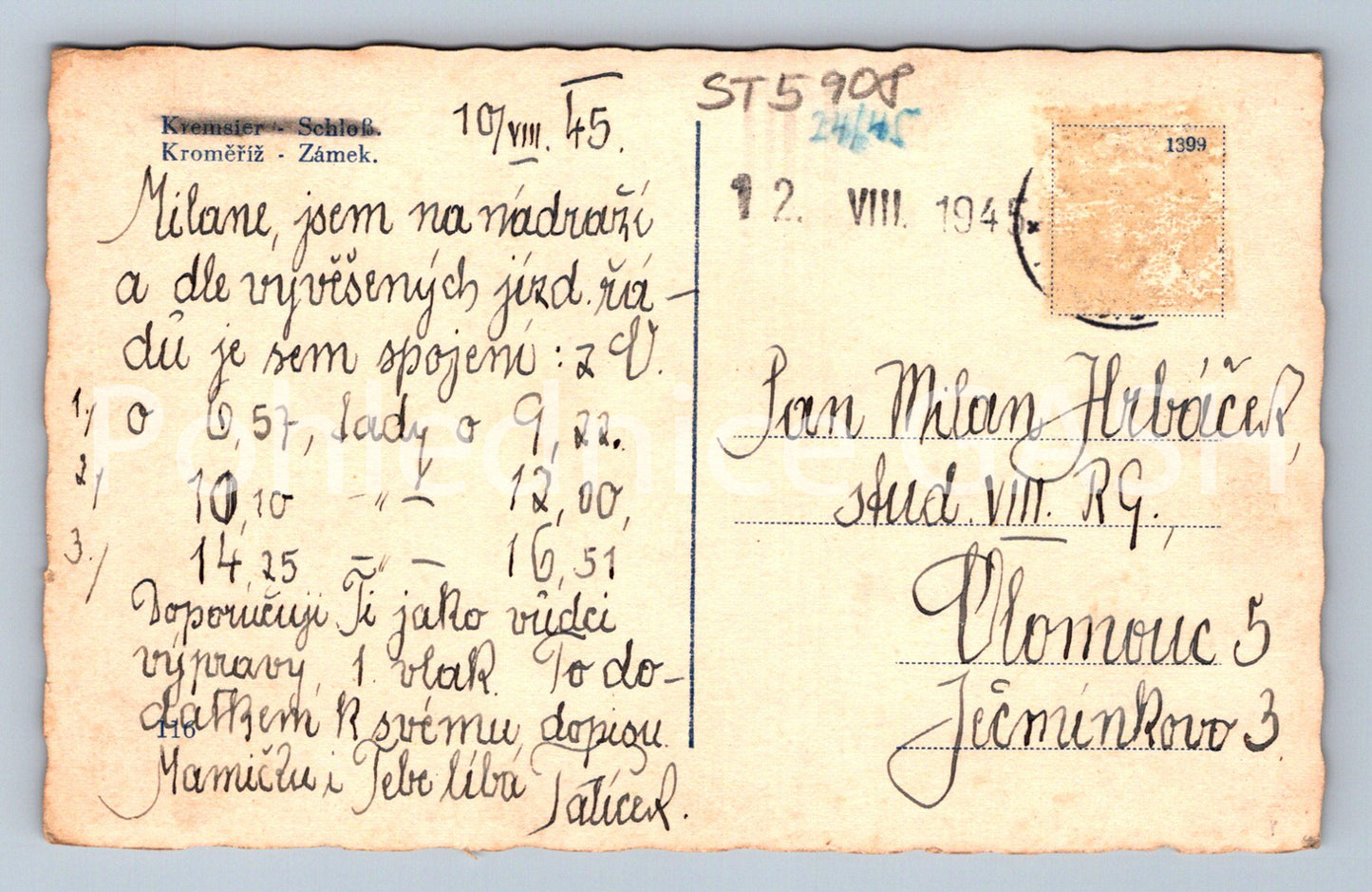 Postcard KROMĚŘÍŽ (ST5908)
