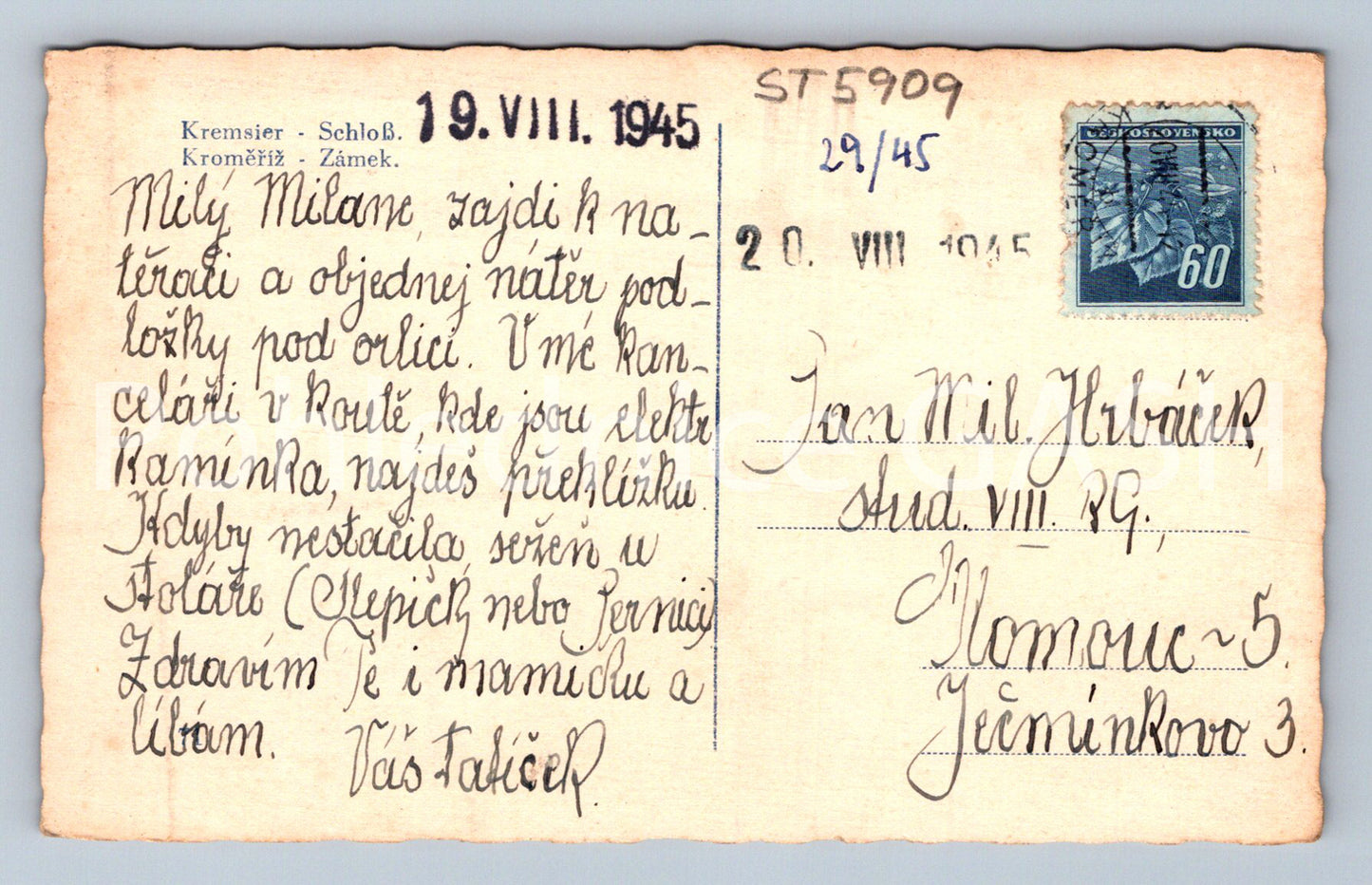 Postcard KROMĚŘÍŽ (ST5909)