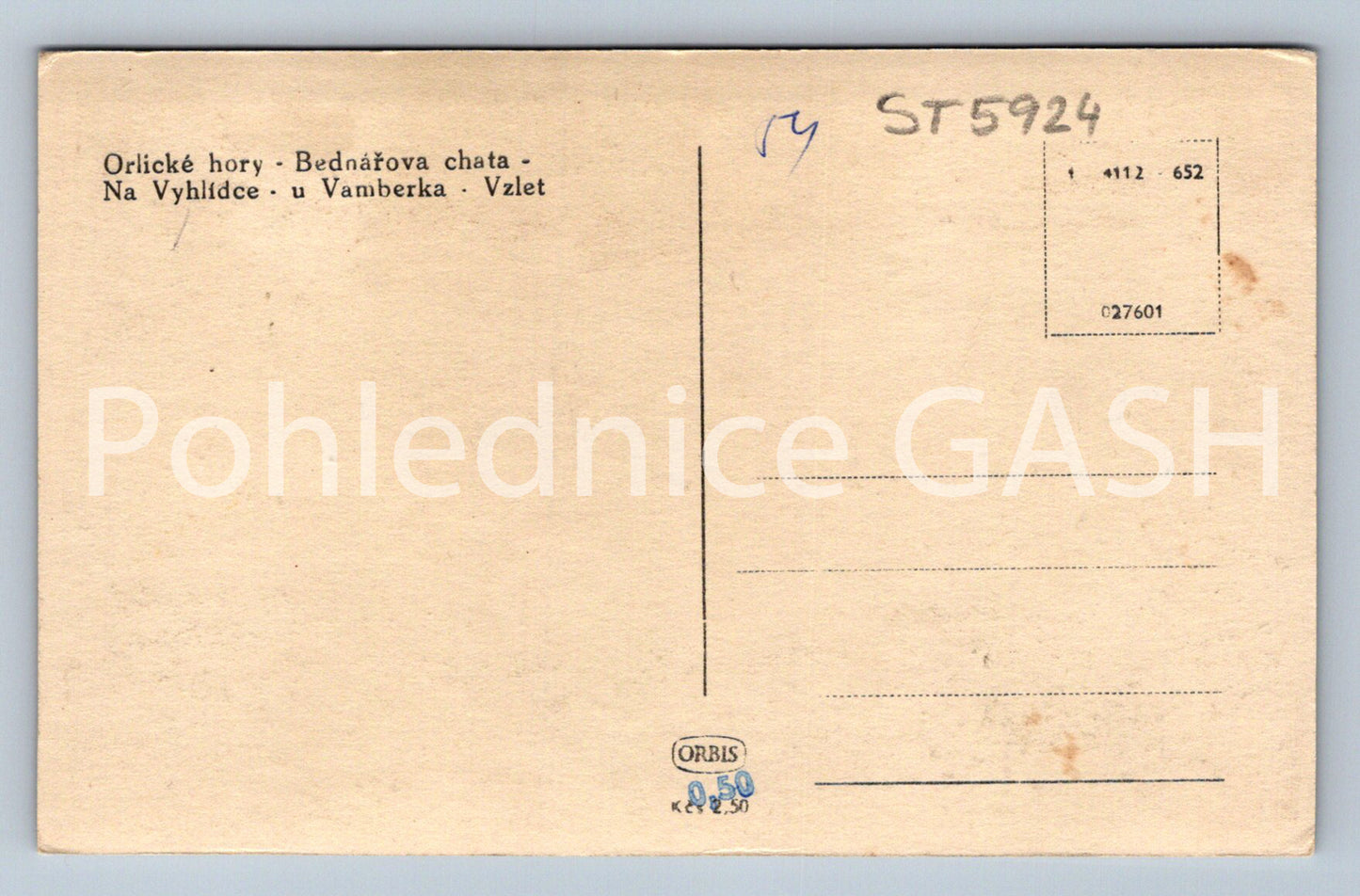 Postcard ORLICKÉ MOUNTAINS - BEDÁŘOVA CHATA (ST5924)