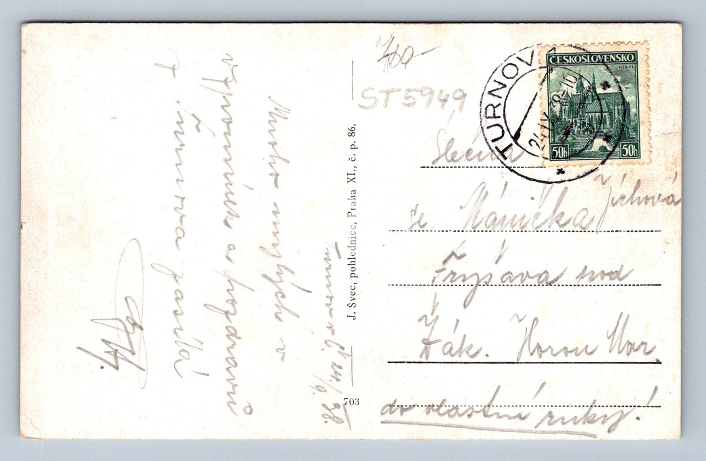 Postcard TURNOV (ST5949)